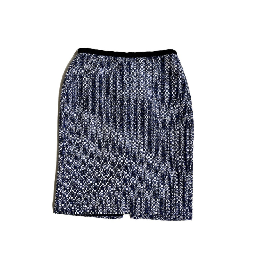 Ann Taylor Midi Straight Pencil Cotton Wool Skirt 2 Lined Office Career Tweed